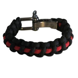 EUC Adjustable Paracord Bracelet Black/Red